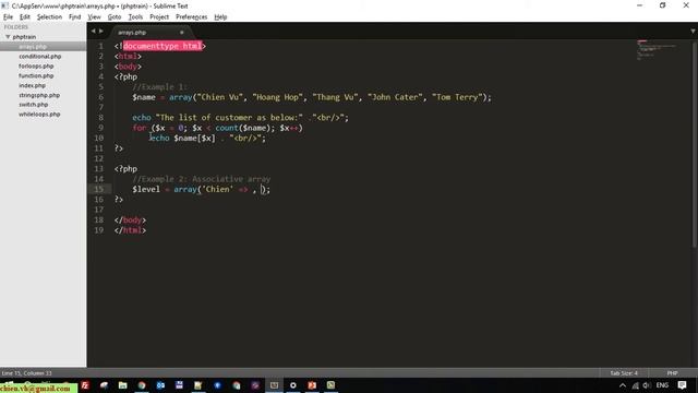 Day11: Work with Array in PHP