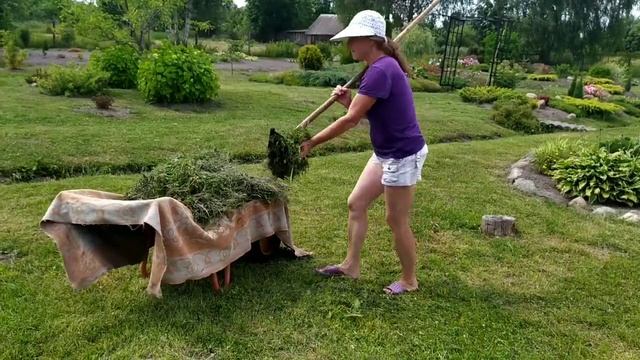 РАБОТАЮ НА ДАЧЕ- СГРЕБАЮ И ВЫВОЖУ ТРАВУ, ДЕЛАЮ ОКАНТОВКУ КЛУМБ. смотреть онлайн