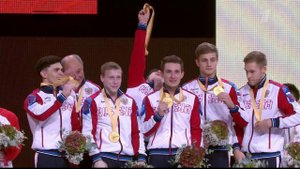 Мужская сборная России по спортивной гимнастике вп...а золото чемпионата мира в командном многоборье