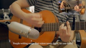 The Sound of Silence - Simon & Garfunkel Guitar + Bass Cover (with Chords & Lyrics)