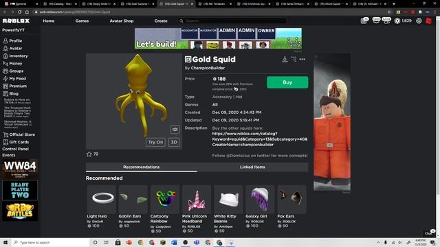 Dream Mask In Roblox AND UGC Squid/Tentacle Hats смотреть онлайн