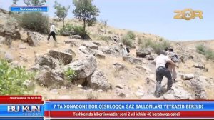7 TA XONADONI BOR QISHLOQQA GAZ BALONLARI YETKAZIB BERILDI