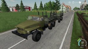 Советский лесовоз Урал -375 с прицепом для фс 19