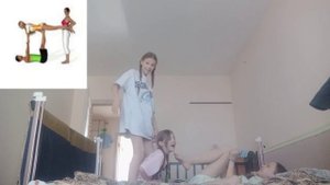 Повторяем ГИМНАСТИЧЕСКИЕ упражнения для ТРОИХ! *2 часть*. Это было слишком...