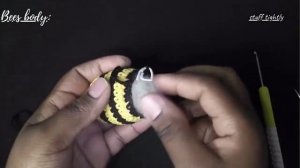 Tutorial #5 Crochet bee, mini amigurumi, easy tutorial.