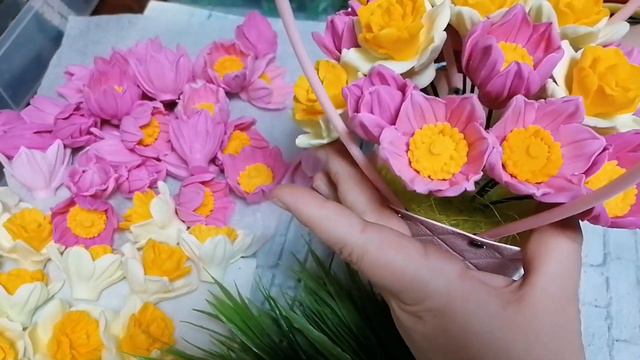 Букет из мыла. Пролески и нарциссы. смотреть онлайн