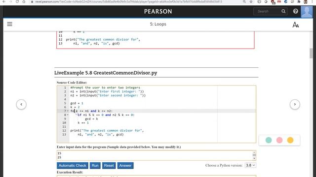 Daniel Liang Python Section 5.9 A смотреть онлайн
