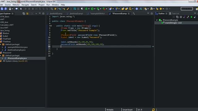 5. JPasswordField and with Actionlistener Example Java Swing Tutorial without voice смотреть онлайн