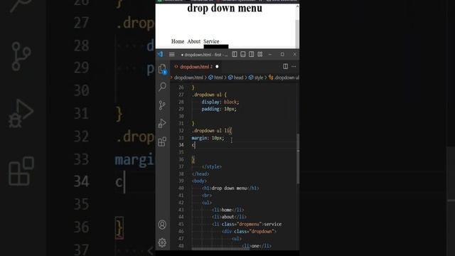 drop down menu html and CSS