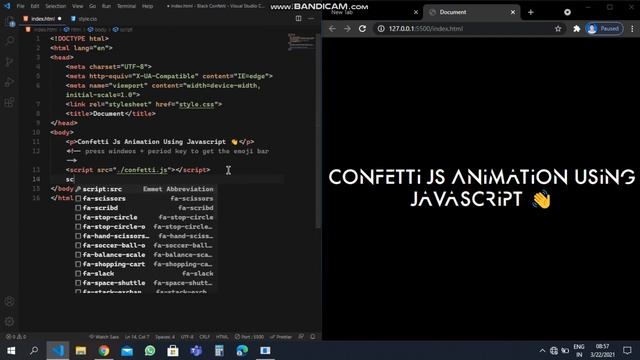 Confetti Effect using html css and javascript смотреть онлайн