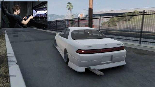 BeamNG drifting the Tightest Parking lot with Toyota Mark 2 JZX 90 смотреть онлайн