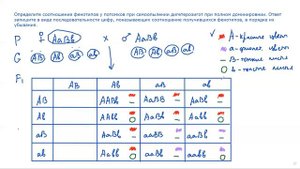 Разбор задачи по генетике из 1 части ЕГЭ по биологии