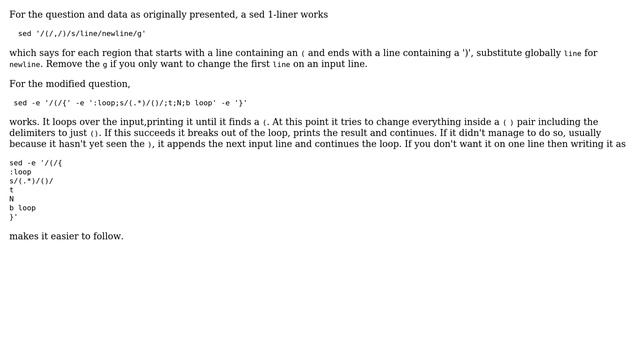 Replace anything between parentheses even if spanning multiple lines (8 Solutions!!) смотреть онлайн