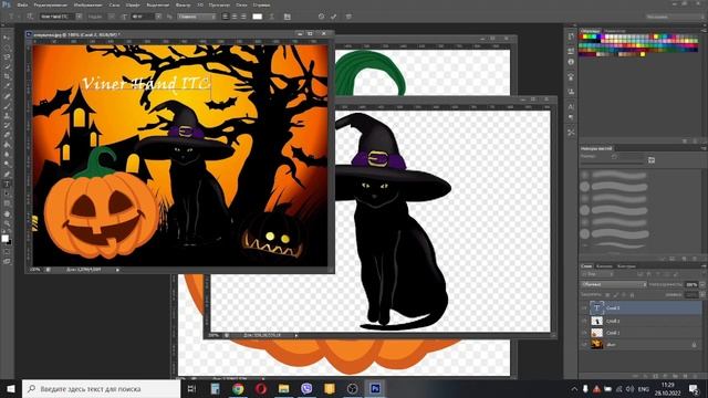 ОТКРЫТКА НА ХЭЛЛОУИН В ФОТОШОПЕ ЗА 10 МИНУТ!!! Как сделать открытку в Фотошопе.