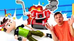 Видео про игры в роботов и Бен 10. Супергерои Бен Тен и Боевые роботы сражаются! Игрушки для детей
