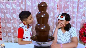 CHOCOLATE FOUNTAIN CHALLENGE 2 | चॉकलेट का फाउंटेन FONDUE Funny Kids | Aayu and Pihu Show