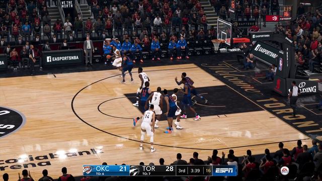 NBA LIVE 19 - Oklahoma City Thunder vs Toronto Raptors - CPU SIM PS4 PRO - HD смотреть онлайн
