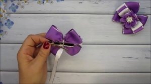 🎀 Бантики из репсовых лент с камелией 🎀 Ribbon bow Kanzashi 🎀 Hand мade 🎀 DIY