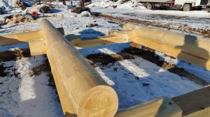 Начало рубки второго венца