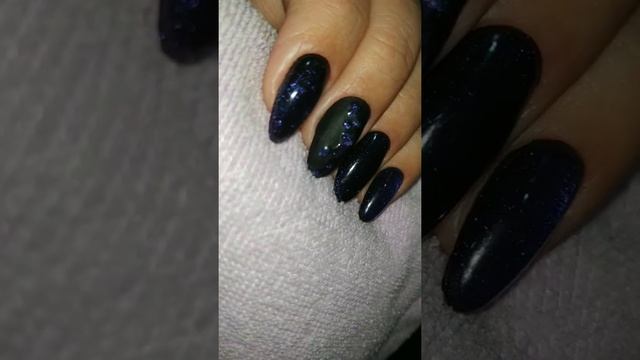 #кошачийглаз #черный #маникюр #синий #ногти #себяшка