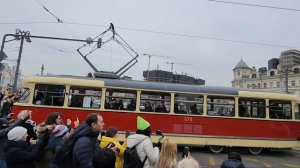 Начало парада трамваев в Москве