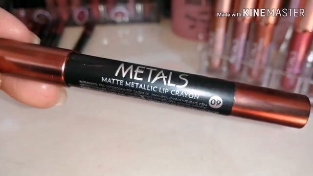 GOLDEN ROSE SWATCHES METALS MATTE METALLIC LIP CRAYON + METALS MATTE METALLIC LIP GLOSS