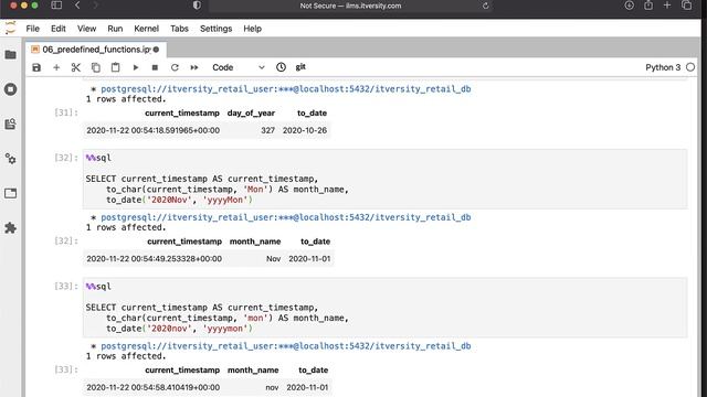 Mastering SQL - Postgresql - Pre-defined Functions - Extracting information using to_char