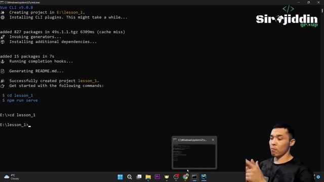 #vuejs vuejs da VueCLI bilan project yaratish