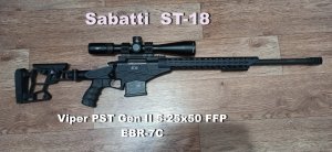 Sabatti ST-18 308 WIN . VORTEX  Viper PST Gen II 5-25x50 FFP EBR-7C. Моноблок РОСТ 20 МОА.