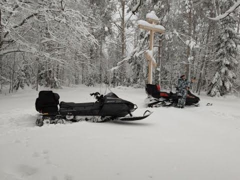 Покатушки на снегоходах. Тайга Атака 551, Тайга Варяг, РМ Вектор.Сезон 22-23. смотреть онлайн