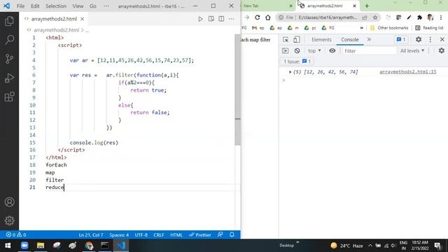 Javascript forEach map filter reduce sort