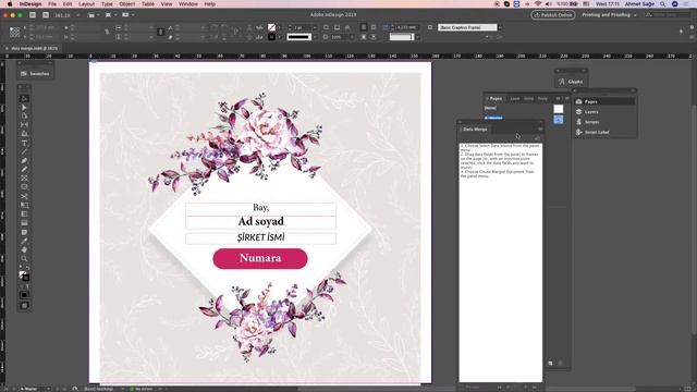 INDESIGN DATA MERGE - EXCEL DEN OTOMATİK İSİM EKLEME - SANİYELER İÇERİSİNDE DAVETİYE OLUŞTURMA смотреть онлайн