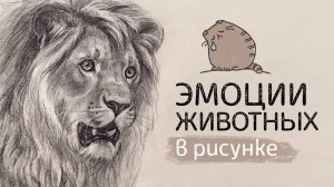 Рисую портрет льва // Эмоции животных в рисунке