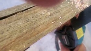 Paowafol 6 inch Brushless Chainsaw Cutting a 9 1/4 inch LVL