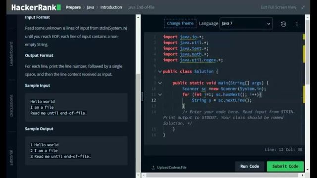 Java End-of-file HackerRank Solution