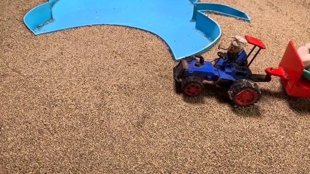 DIY Tractor how to make cowshed and amazing fishpond | water supply to grow garden | cow shed смотреть онлайн