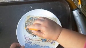 Декупаж тарелки, кракелюр.