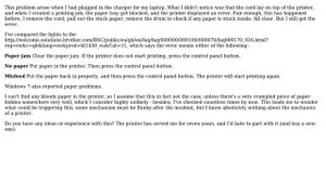 Brother HL-1430 laserprinter keeps giving paper error