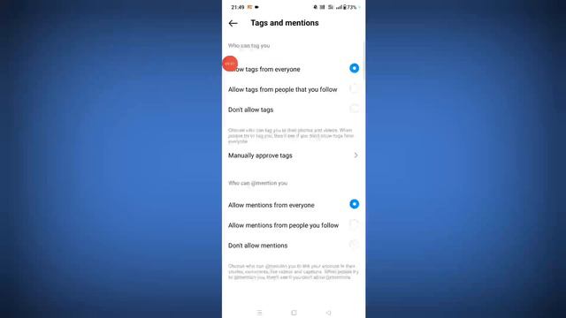 Instagram Tags and Mentions Settings  Instagram Mentioned In Stories Problem