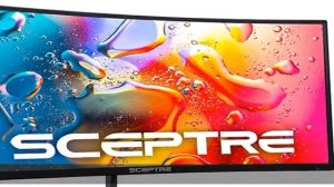 Sceptre Curved 27" 75Hz LED Monitor HDMI VGA Build-In Speakers, EDGE-LESS Metal Black 2019 (C275W-1