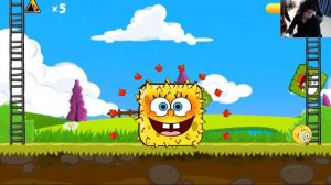 RED BALL 4 (OM NOM+ SPONGE BOB) BALL 'FUSION BATTLE' with (OM NOM + SPONGE BOB) 'VOLUME 1 & 5' BOSS