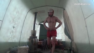 Тестирование Мобиба МБ-552 М2 при -30 С (24 куб. м. банной жести)
