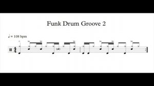 Funk Drum Loop 2 (108 bpm) | Drum Beat | Drum Groove | Drum Track | Drums Only | Metronome 108 bpm