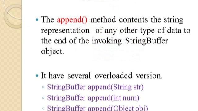 JAVA  - String, StringBuffer, StringBuilder