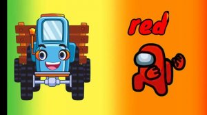 Learn colors with little Among us and Blue Tractor song for kids