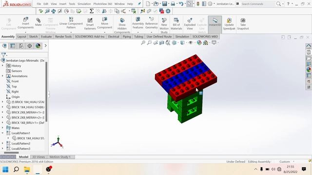 SolidWorks Tutorial - How to make Bridge Lego on SolidWorks