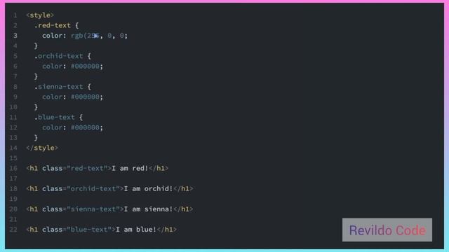 Use RGB values to Color Elements | Use RGB to Mix Colors | CSS Full Course |#CSS | #revildo_code