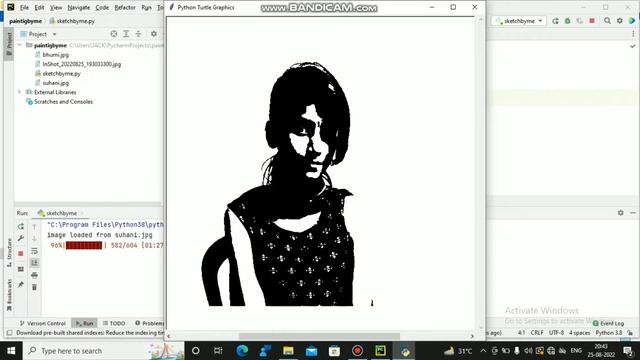 Make anyone sketch using 3 lines of python code.#sketch #coding #coder #trendingvideo