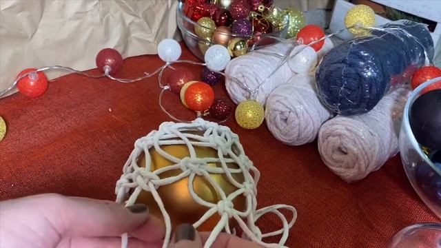 Макраме для начинающих - елочный шар