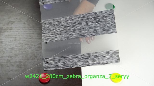 w2421_280cm_zebra_organza_7_seryy. Ткань для рулонных штор из каталога Гарден.